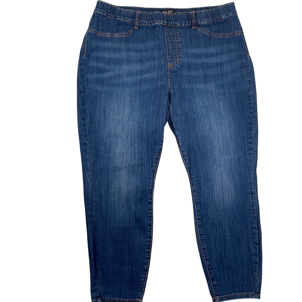Judy Blue Jeans Women 22W Blue JB88539 Pull On Skinny Faded Lycra Leggings‎